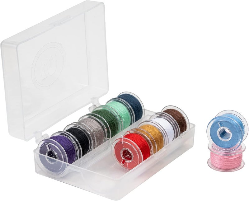 SINGER 21495 Class 15 Threaded Bobbins, Transparent, Assorted Colors, 12-Count - Image 2